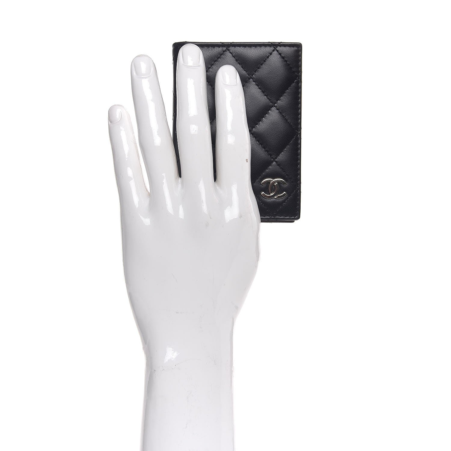 Chanel Lambskin Quilted Card Holder Wallet Black 2 of 8