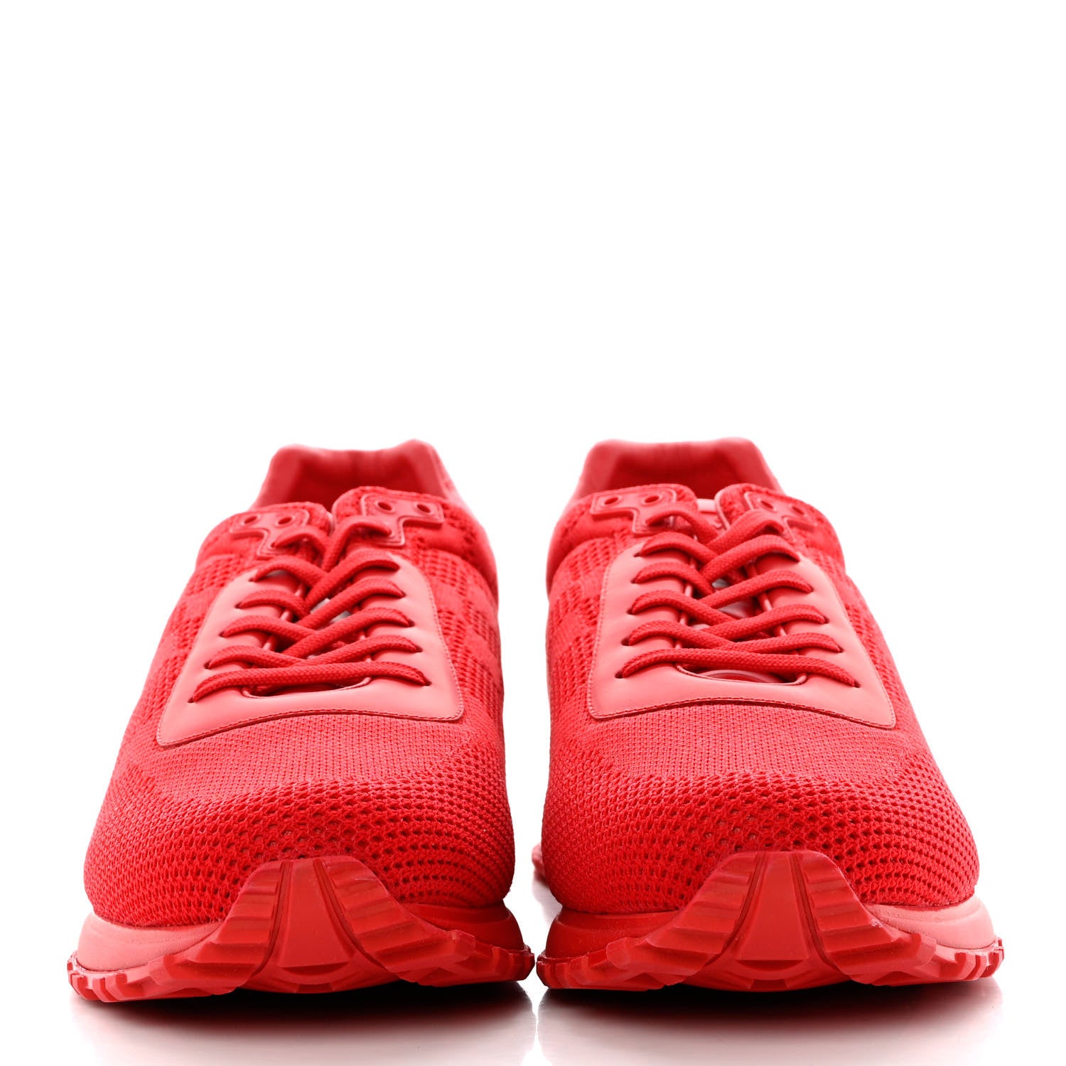 Louis Vuitton Calfskin Damier Mens Run Away Sneakers 10 Red 2 of 8