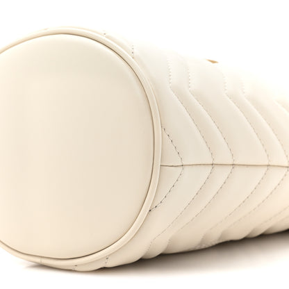 Gucci Calfskin Matelasse Mini GG Marmont 2.0 Bucket Bag White 8 of 10