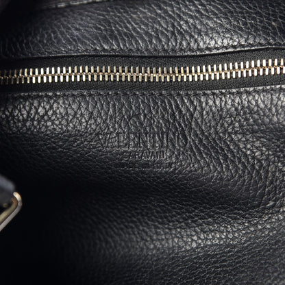 Valentino Garavani Pebbled Calfskin Large Rockstud Flip-Lock Messenger Bag Black 8 of 13