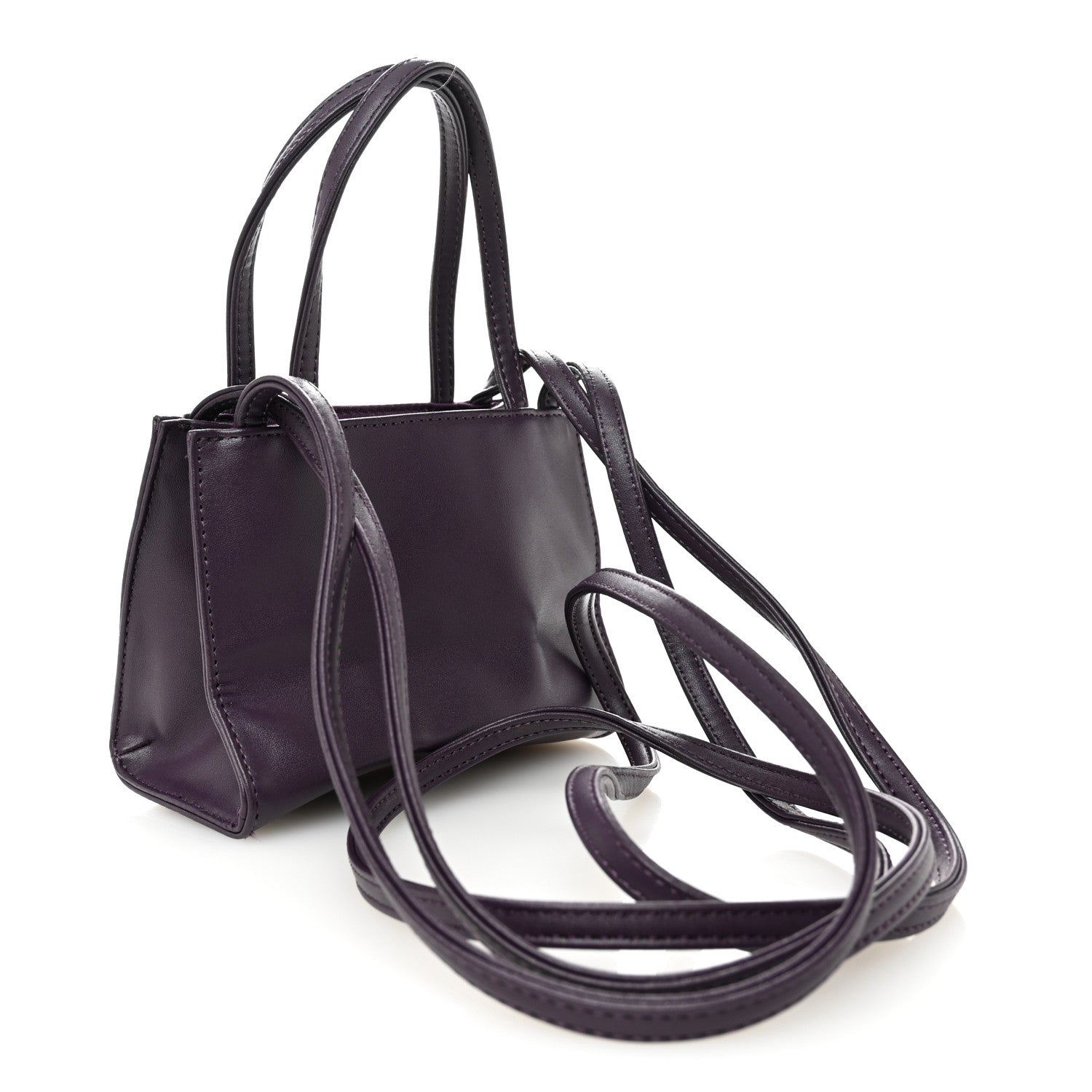 Telfar Vegan Leather Small Shopping Bag Eggplant 5 of 19
