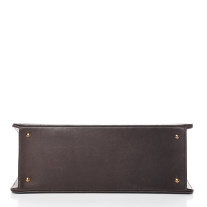 Chanel Calfskin Stitched CC Tote Dark Brown 9 of 20