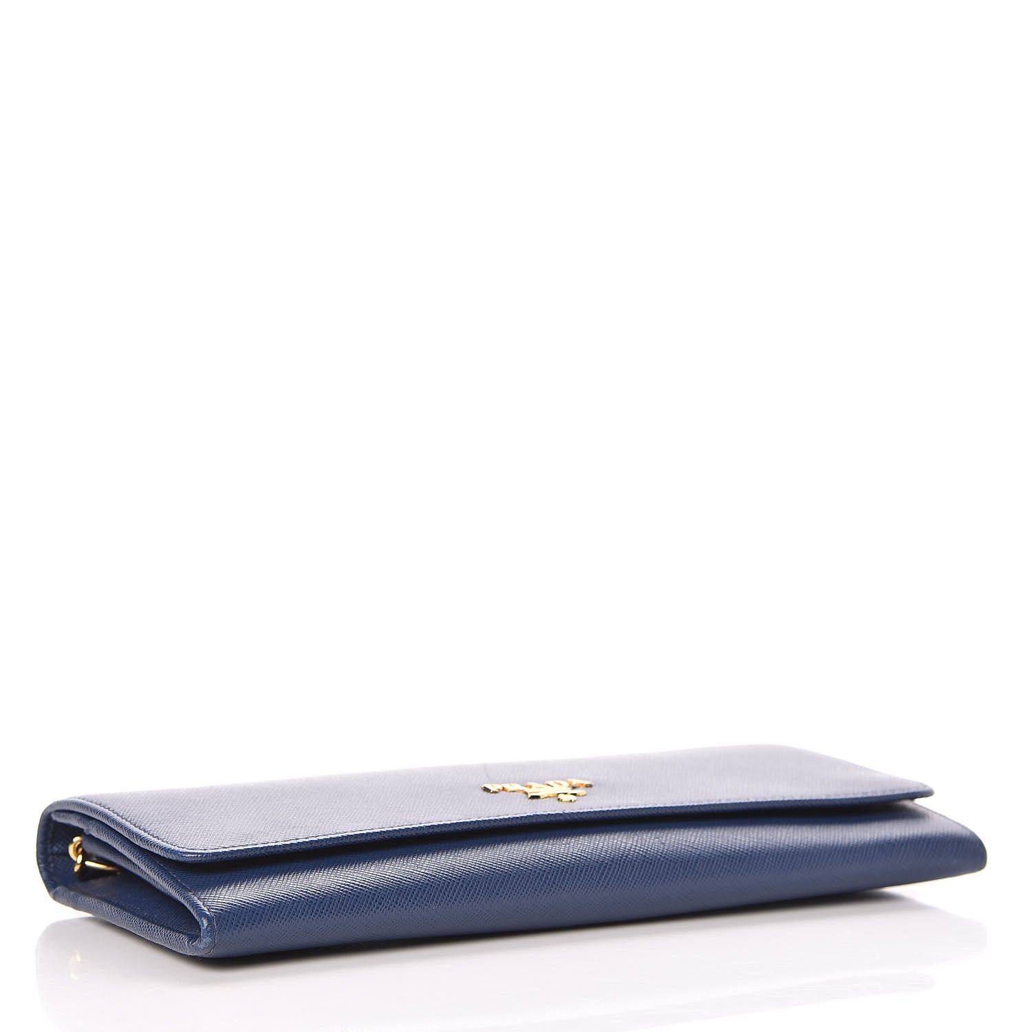 Prada Saffiano Metal Oro Chain Wallet Bleuette 4 of 9