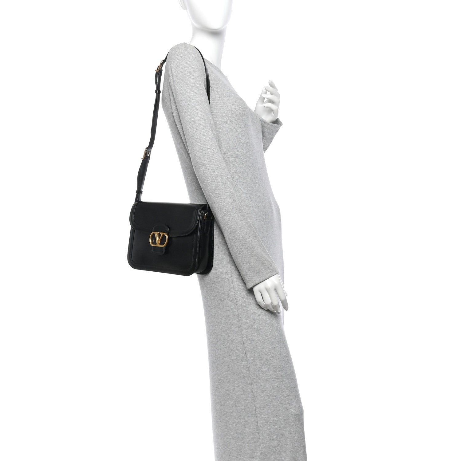 Valentino Garavani Smooth Calfskin 9to5 Shoulder Bag Black 2 of 10