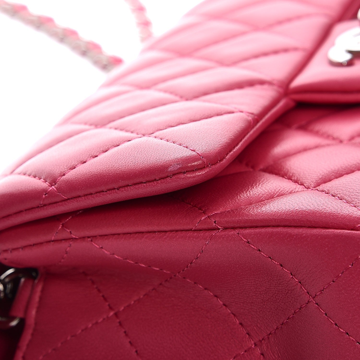 Chanel Lambskin Quilted Mini Rectangular Flap Fuchsia 10 of 11