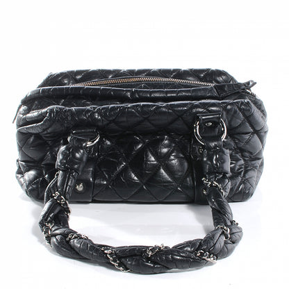 Chanel Distressed Lambskin Lady Braid Small Tote Black 7 of 8