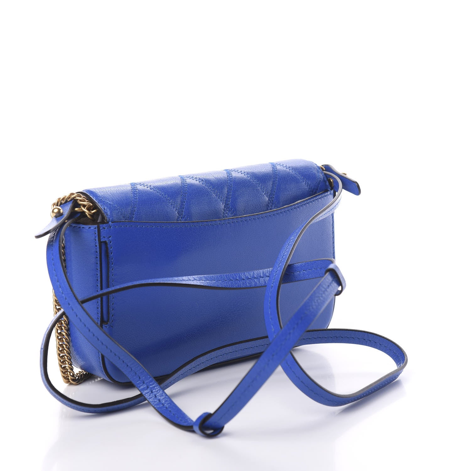 Givenchy Goatskin Quilted GV3 Mini Pocket Convertible Bag Blue 2 of 8