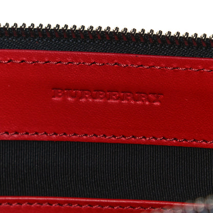 Burberry Calfskin Perforated Check Edin Zip Pouch Rust 5 of 7