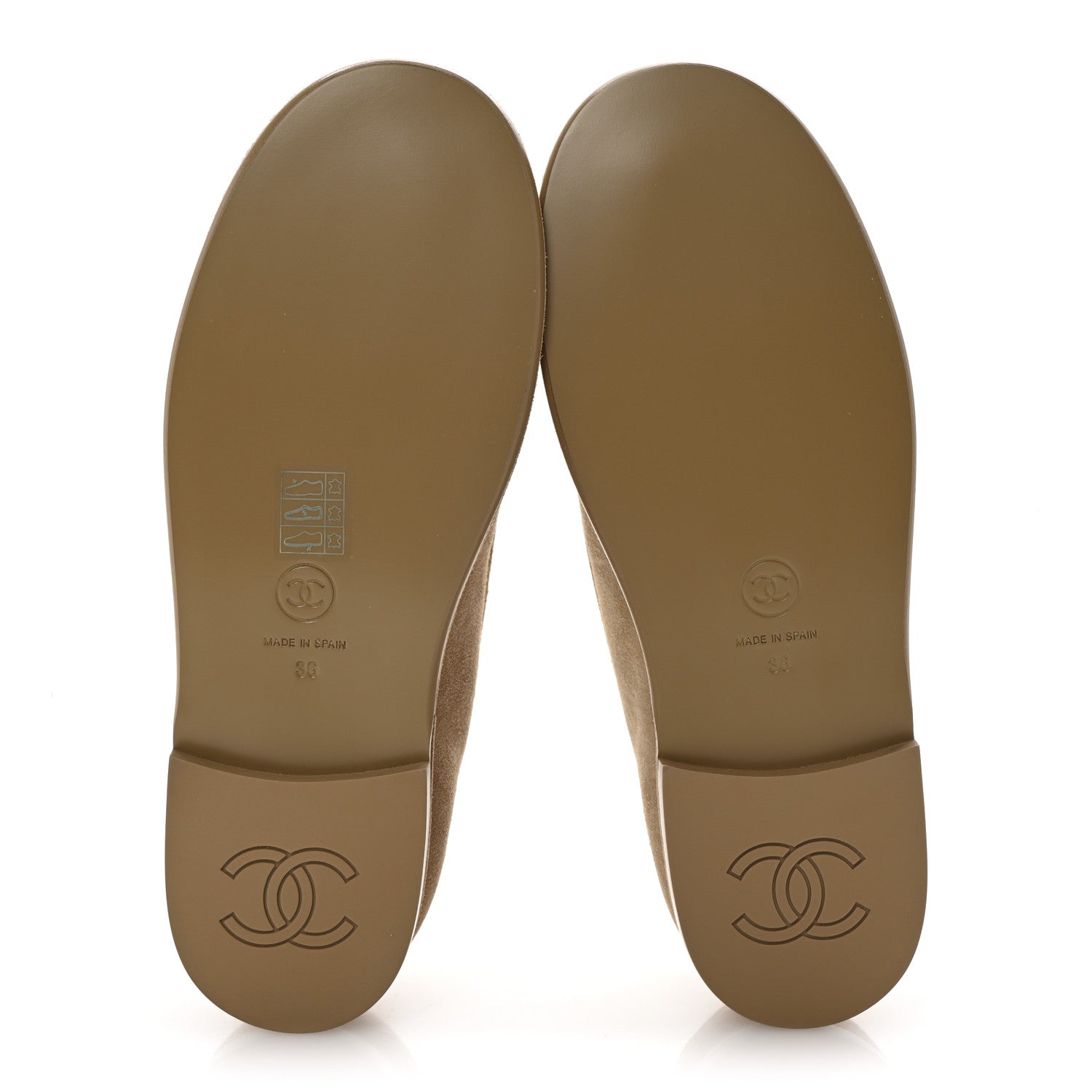Chanel Suede Calfskin CC Loafers 36 Dark Beige 6 of 10
