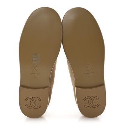 Chanel Suede Calfskin CC Loafers 36 Dark Beige 6 of 10