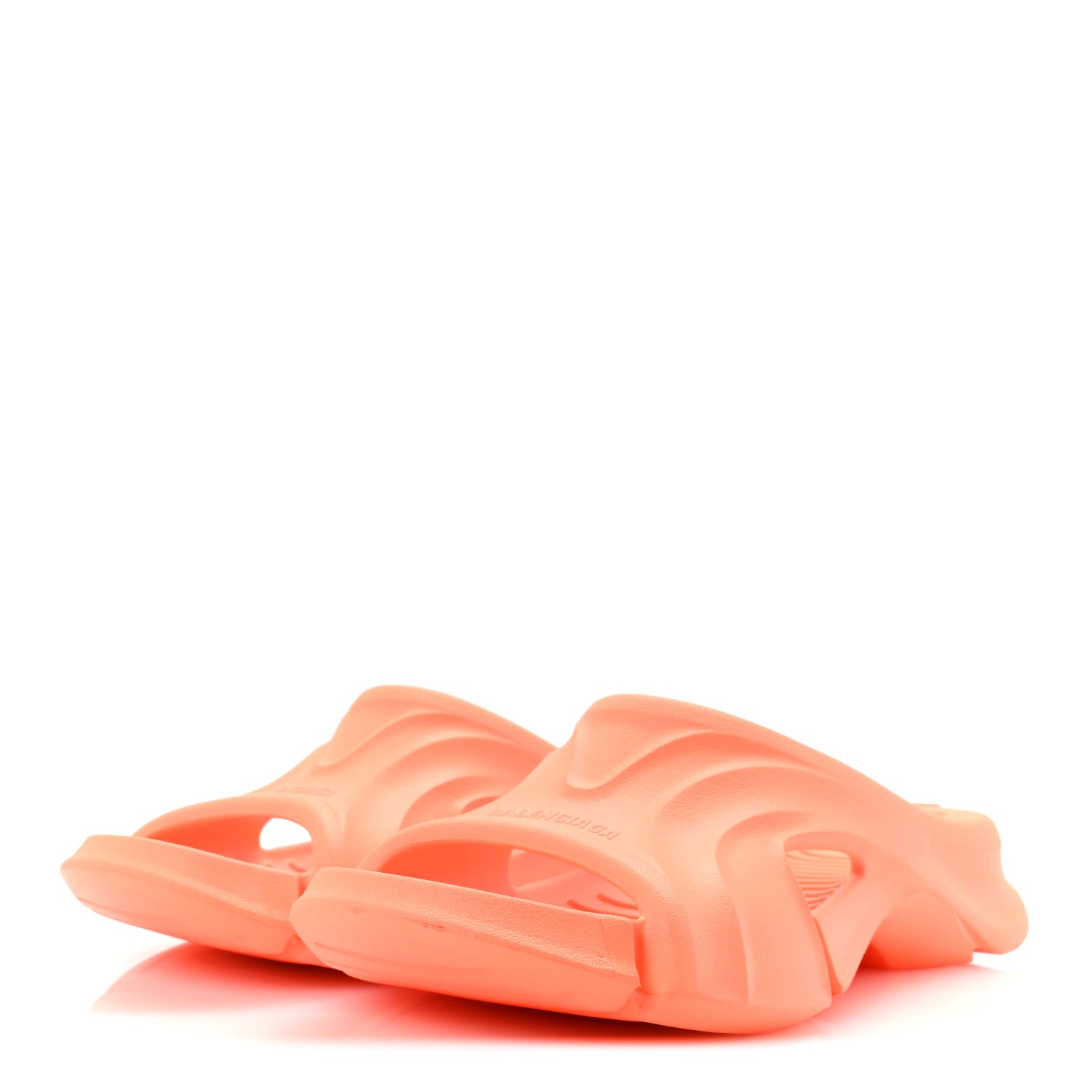 Balenciaga Rubber Womens Mold Slide Sandals 38 Fluo Orange 4 of 9