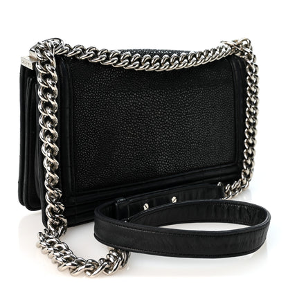 Chanel Galuchat Stingray Medium Boy Flap Black 3 of 10