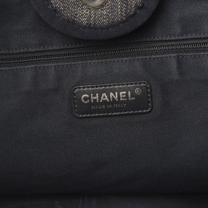 Chanel Denim Extra Large Deauville Tote Dark Blue 6 of 12