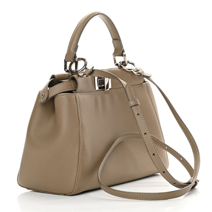 Fendi Nappa Mini Peekaboo Iconic Satchel Tortora 3 of 13
