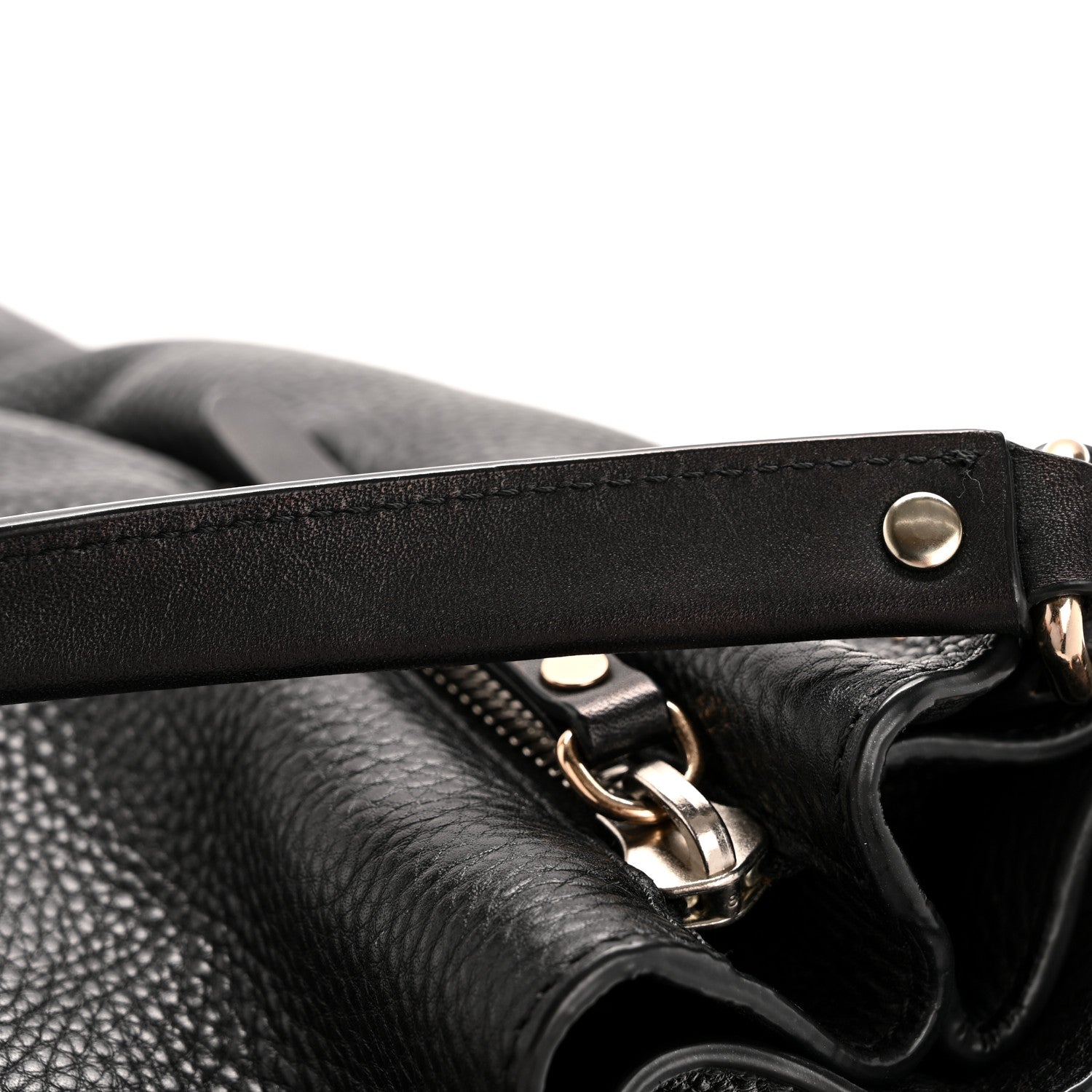 Burberry Grainy Calfskin House Check Medium Maidstone Black 14 of 14