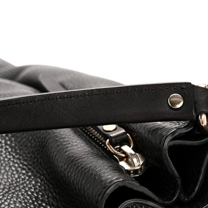 Burberry Grainy Calfskin House Check Medium Maidstone Black 14 of 14