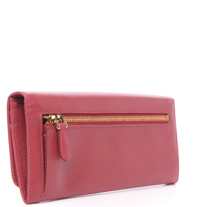 Prada Saffiano Bow Continental Wallet Peonia 3 of 8