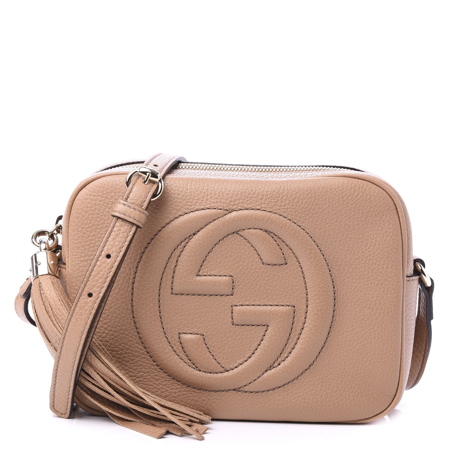 Gucci Pebbled Calfskin Small Soho Disco Bag Rose Beige 1 of 12