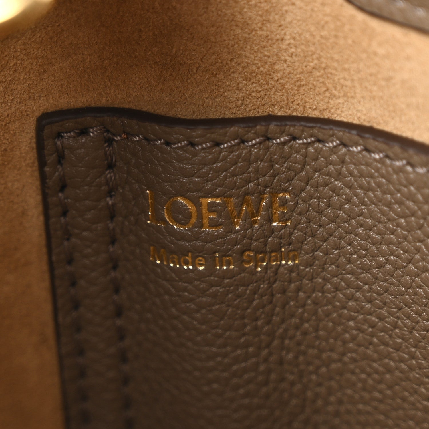 Loewe Soft Grained Calfskin Mini Pebble Bucket Bag Taupe 6 of 9