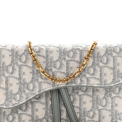 Christian Dior Oblique Saddle Chain Long Wallet Grey 19 of 23