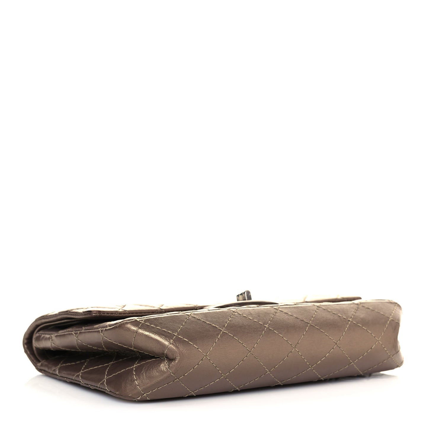 Metallic Aged Calfskin Quilted 2.55 Reissue 225 Flap Dark Gold