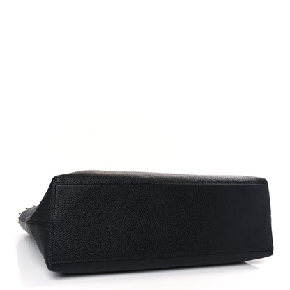 Valentino Garavani Grained Calfskin Rockstud Shoulder Tote Black 4 of 8
