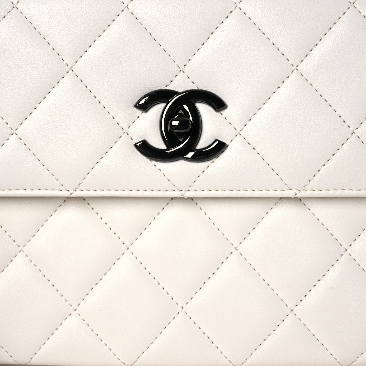 Lambskin Quilted Small Trendy CC Dual Handle Flap Bag White
