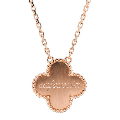 Van Cleef & Arpels 18K Rose Gold Diamond Black Onyx Vintage Alhambra Pendant Necklace 5 of 6