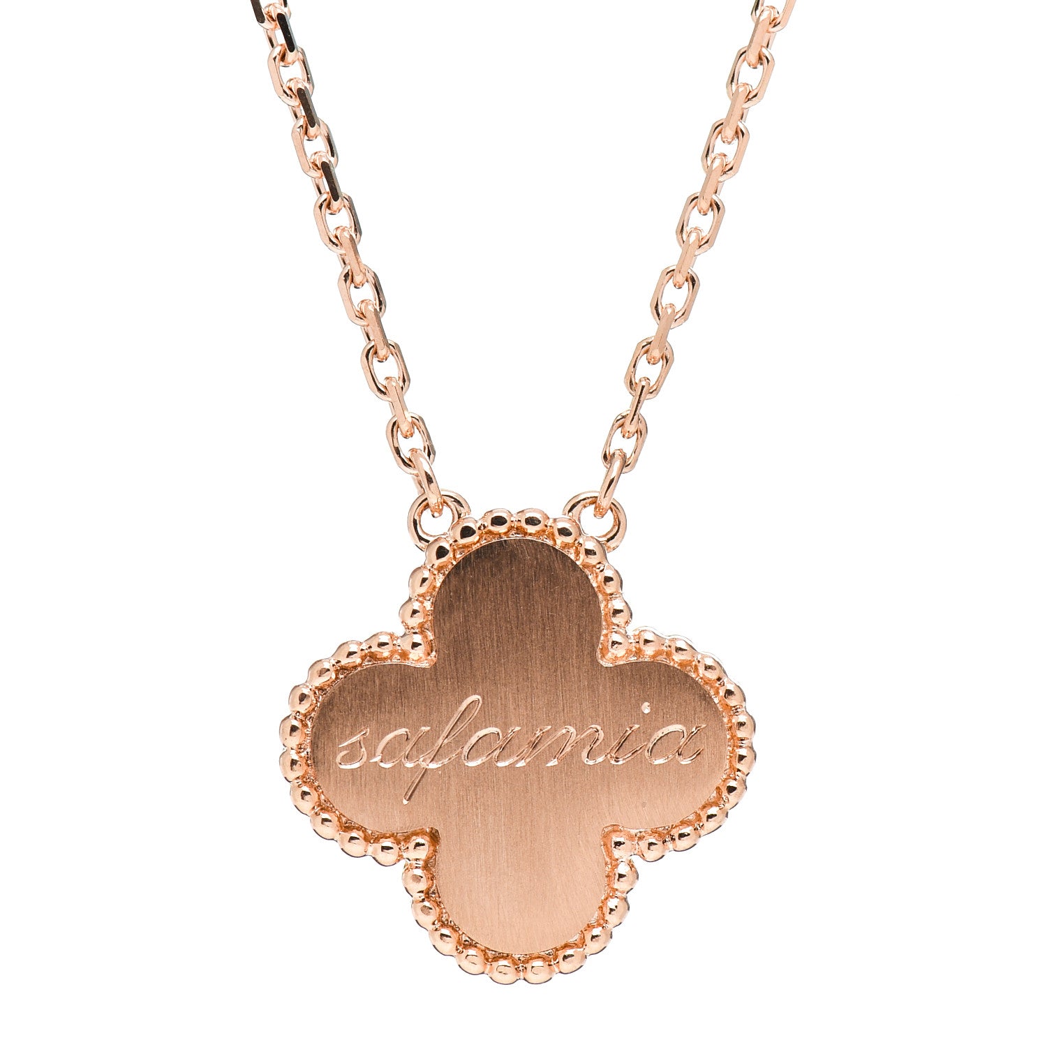 Van Cleef & Arpels 18K Rose Gold Diamond Black Onyx Vintage Alhambra Pendant Necklace 5 of 6