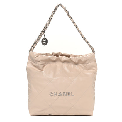 Chanel Shiny Calfskin Quilted Small Chanel 22 Ecru 1 of 11