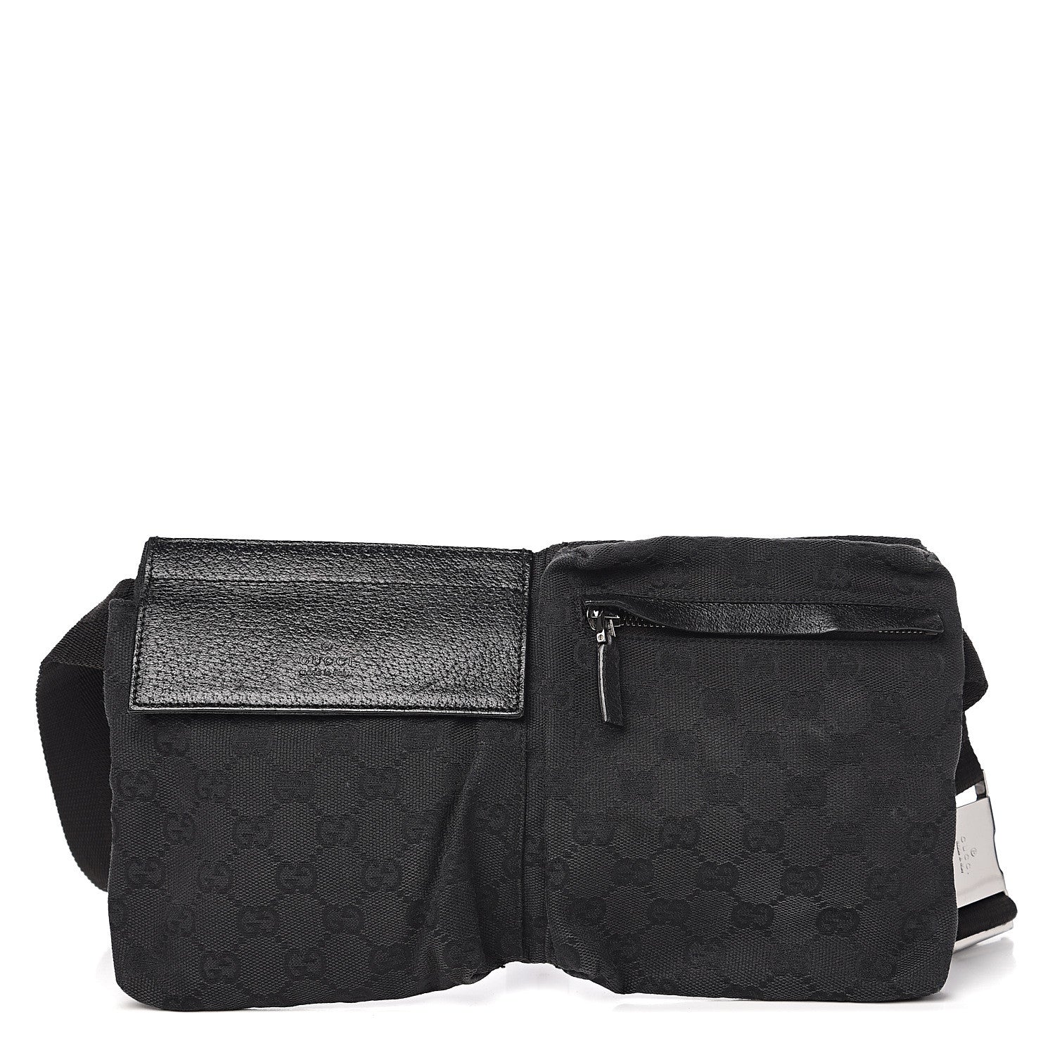 Gucci GG Monogram Double Pocket Belt Bag Black 1 of 9