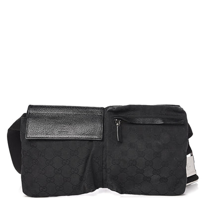 Gucci GG Monogram Double Pocket Belt Bag Black 1 of 9