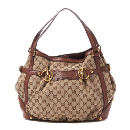 Gucci Monogram Medium Jockey Tote Dark Brown 1 of 11