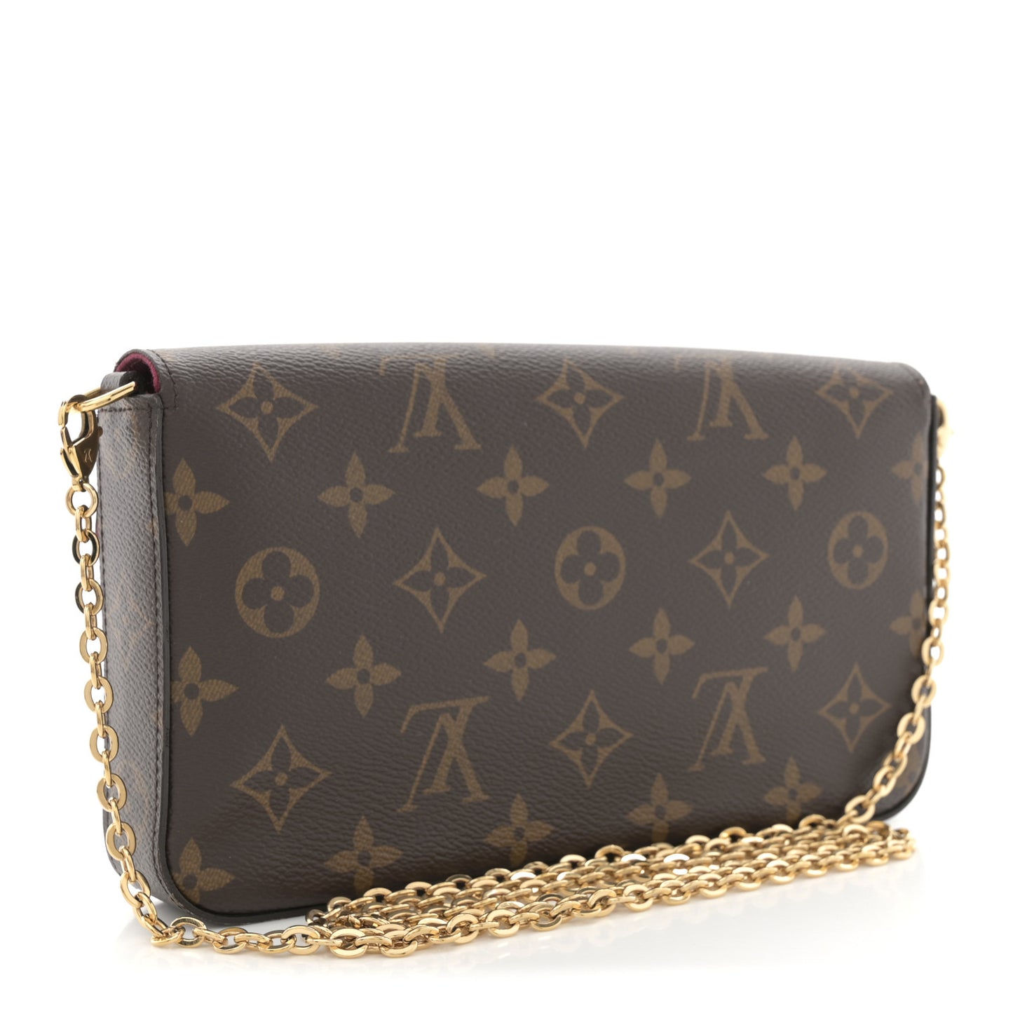 Monogram Pochette Felicie Chain Wallet Fuchsia