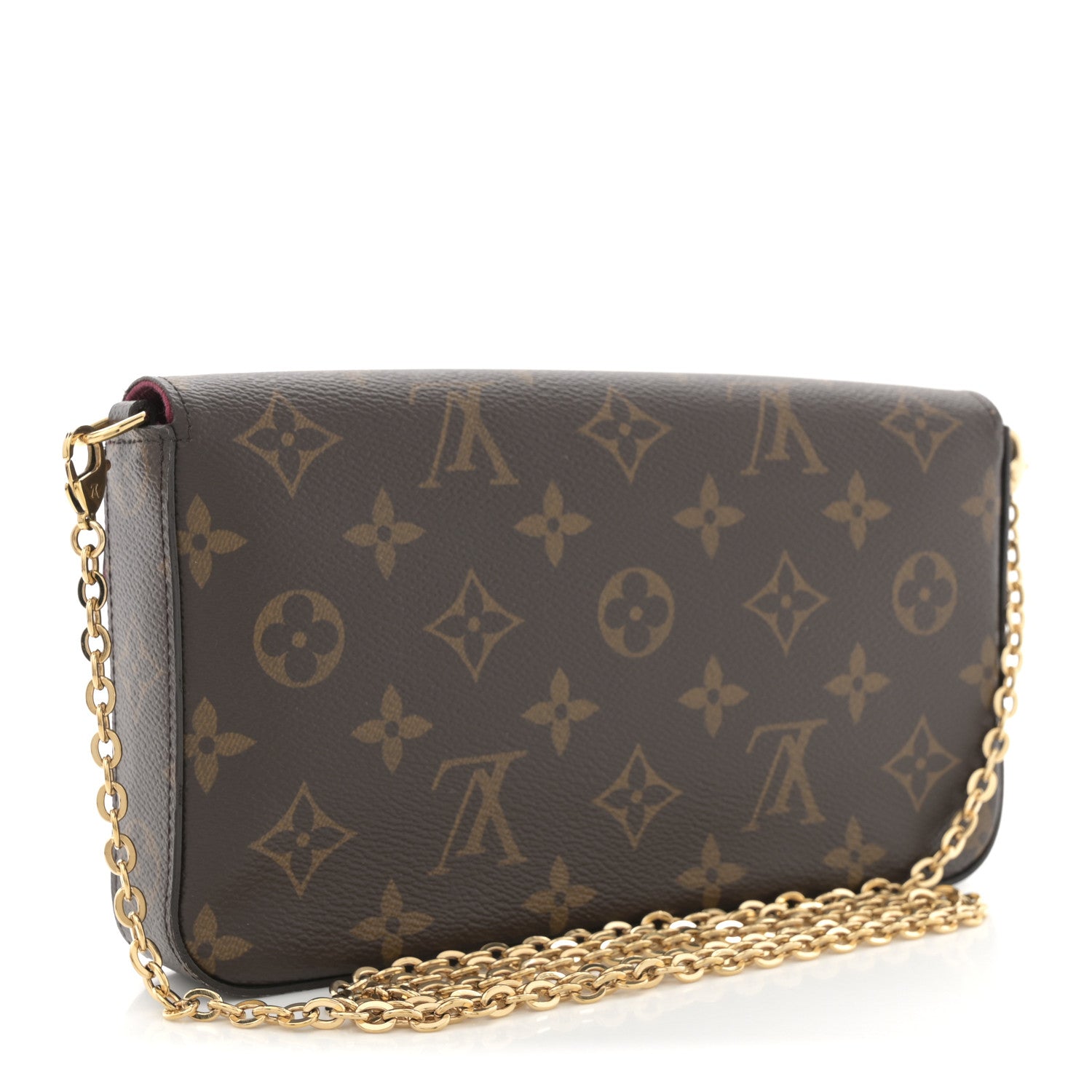 Louis Vuitton Monogram Pochette Felicie Chain Wallet Fuchsia 4 of 13
