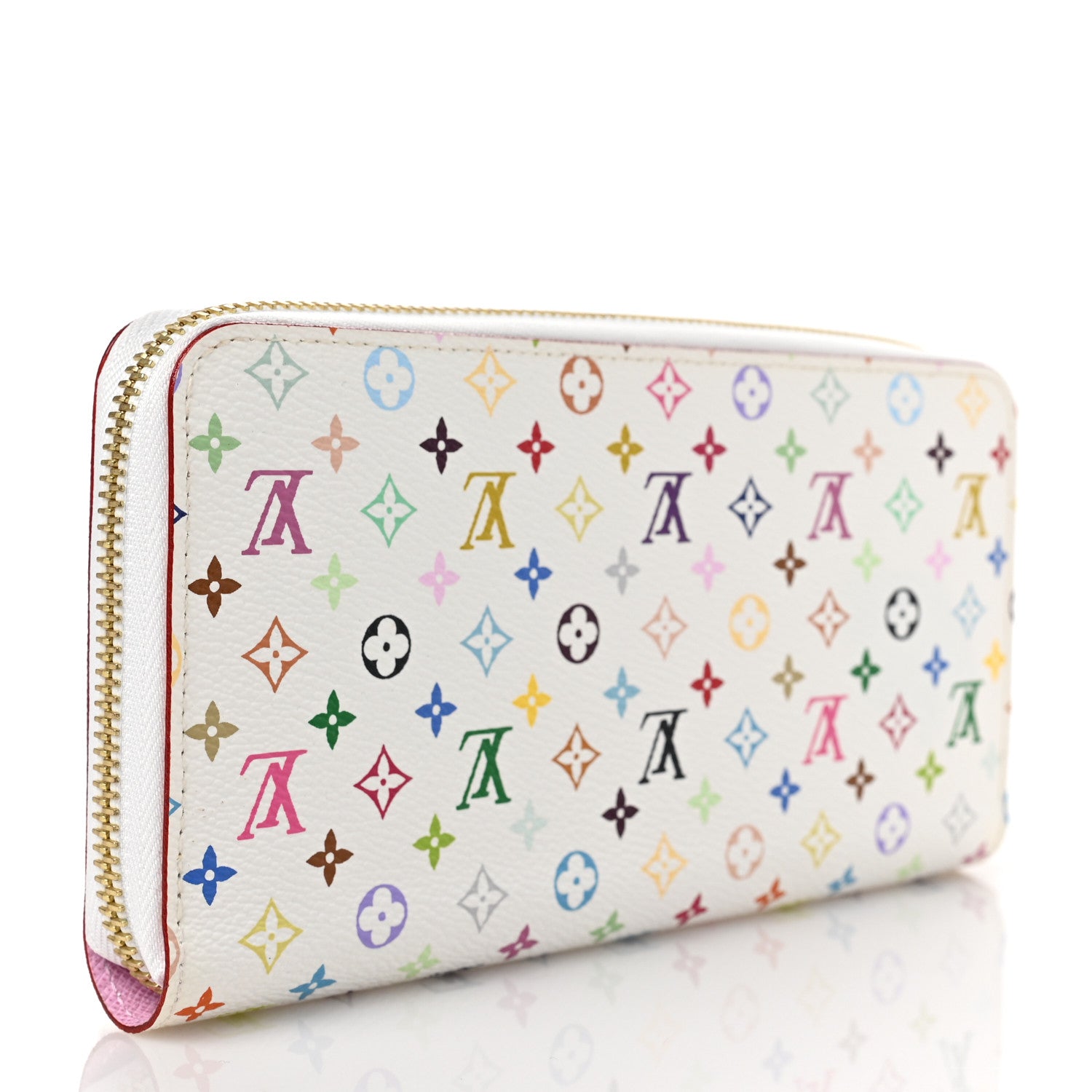 Louis Vuitton Monogram Multicolor Zippy Wallet White Litchi 3 of 6