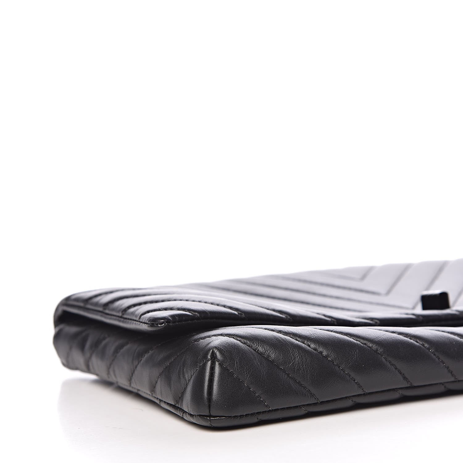 Chanel Aged Calfskin Chevron Quilted Reissue 2.55 Clutch Black 8 of 11