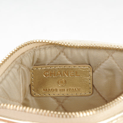 Chanel Metallic Lambskin Embossed Cosmetic Pouch Gold 6 of 7