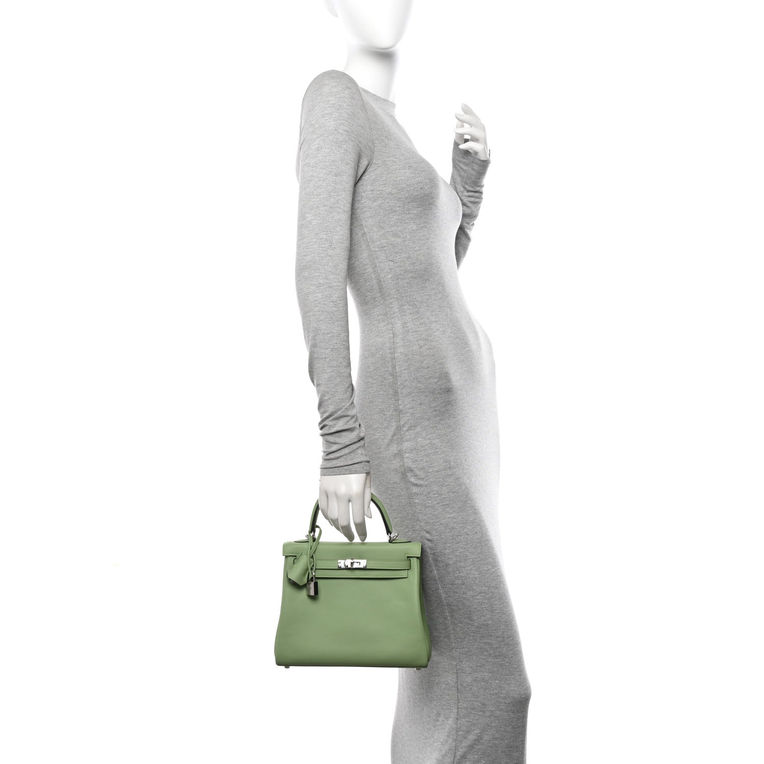 Hermes Swift Kelly Retourne 25 Vert Criquet 2 of 11