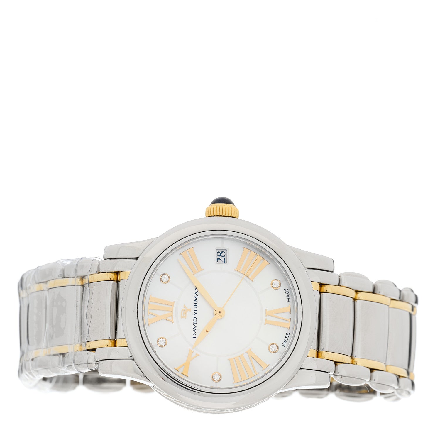 David Yurman Stainless Steel 18K Rose Gold Diamond Mother of Pearl 38mm Classic Quartz Watch 2 of 5