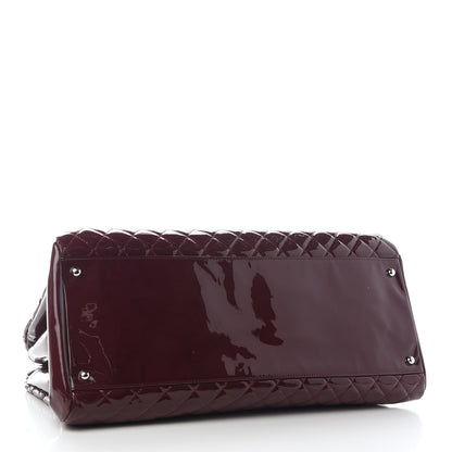 Chanel Patent Quilted Large Just Mademoiselle Bowling Bag Plum 3 of 8