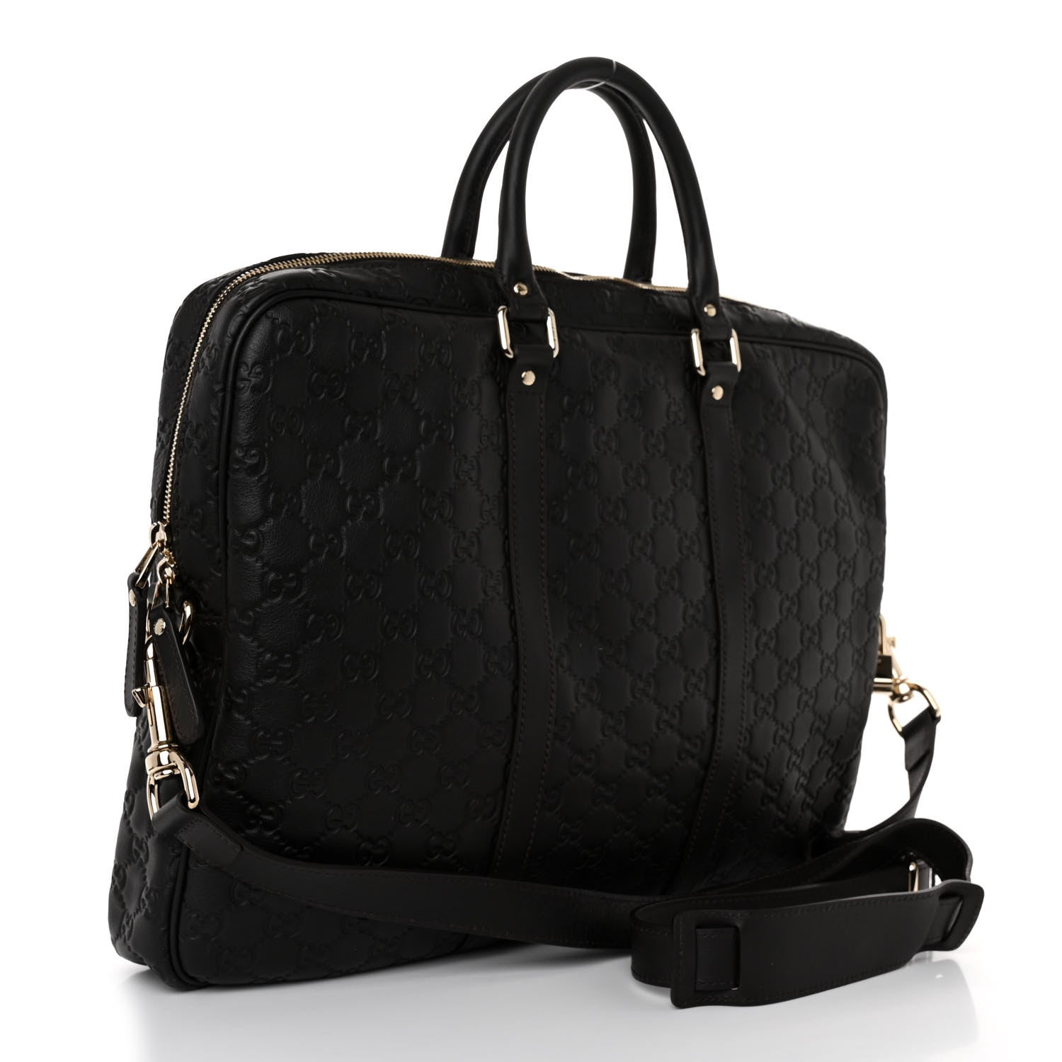 Gucci Guccissima Signature Briefcase Black 3 of 9