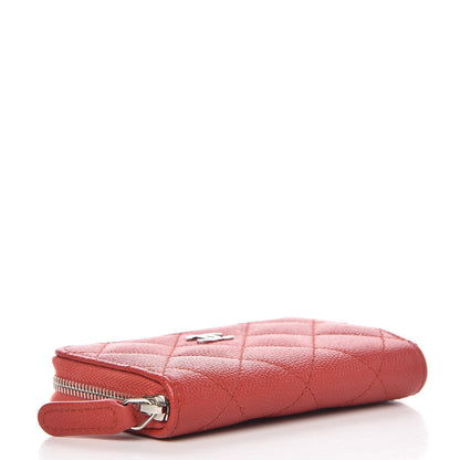 Chanel Caviar Quilted Zip Coin Purse Red 4 of 8