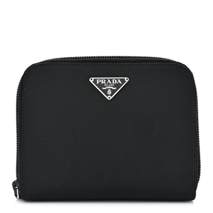 Prada Tessuto Nylon Compact Zip Around Wallet Black 1 of 8