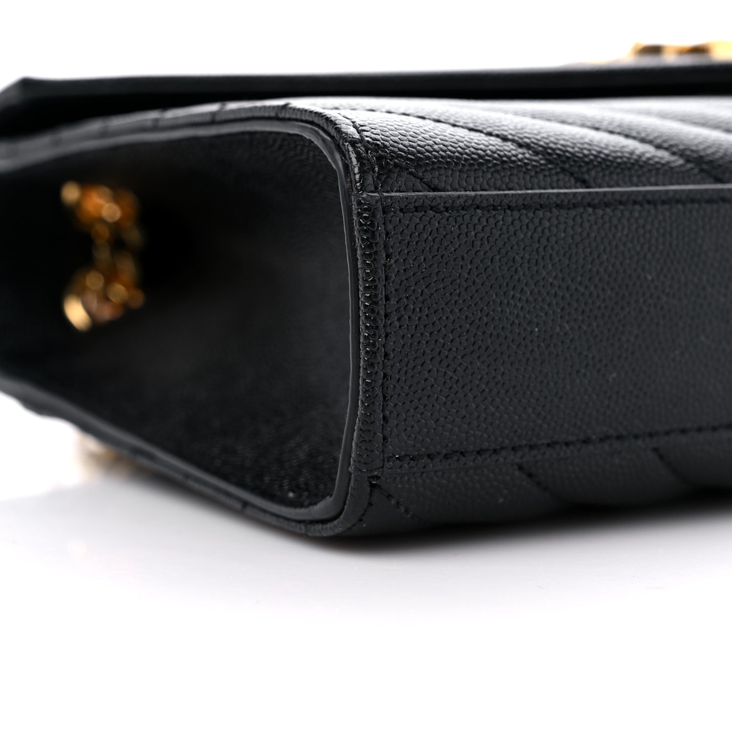 Grain De Poudre Matelasse Chevron Medium Monogram Satchel Black