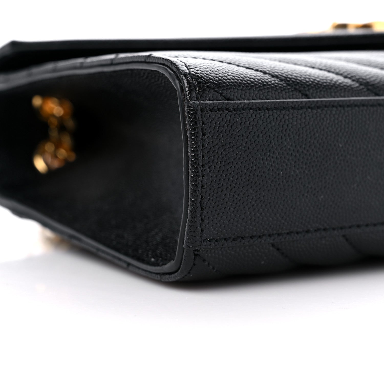 Saint Laurent Grain De Poudre Matelasse Chevron Medium Monogram Satchel Black 8 of 10