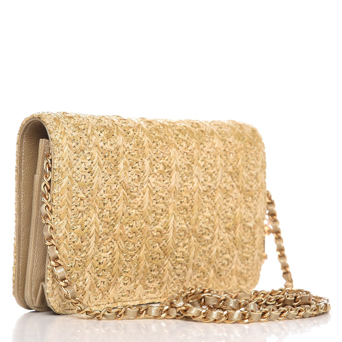 Woven Straw Braided Ancient Greek Wallet On Chain WOC Beige