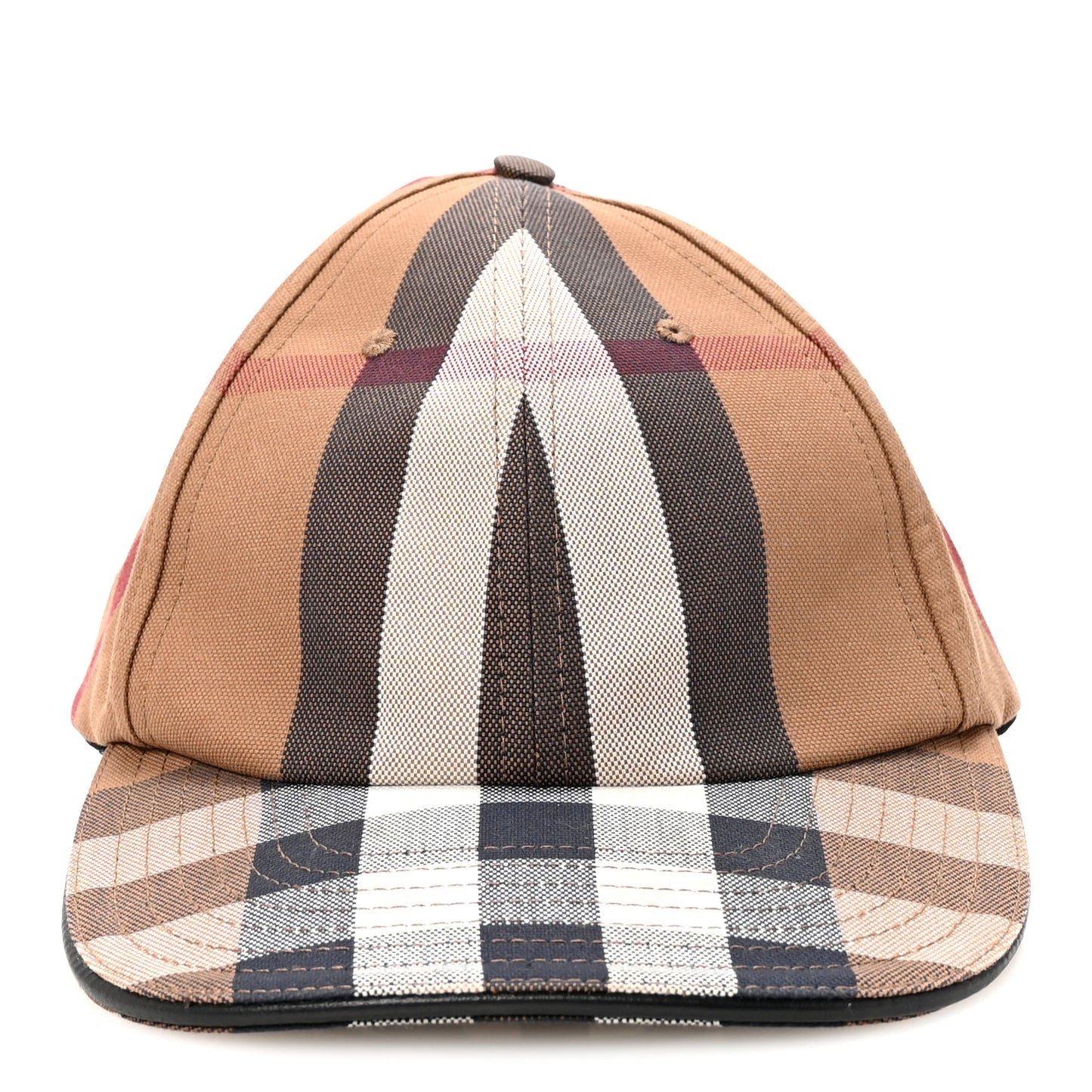 Cotton Check Baseball Cap XL Dark Birch Brown