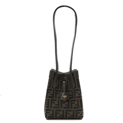 Fendi Fabric Jacquard Vitello Grace FF 1974 Mini Fendi Origami Tobacco Moro Ebano 1 of 11