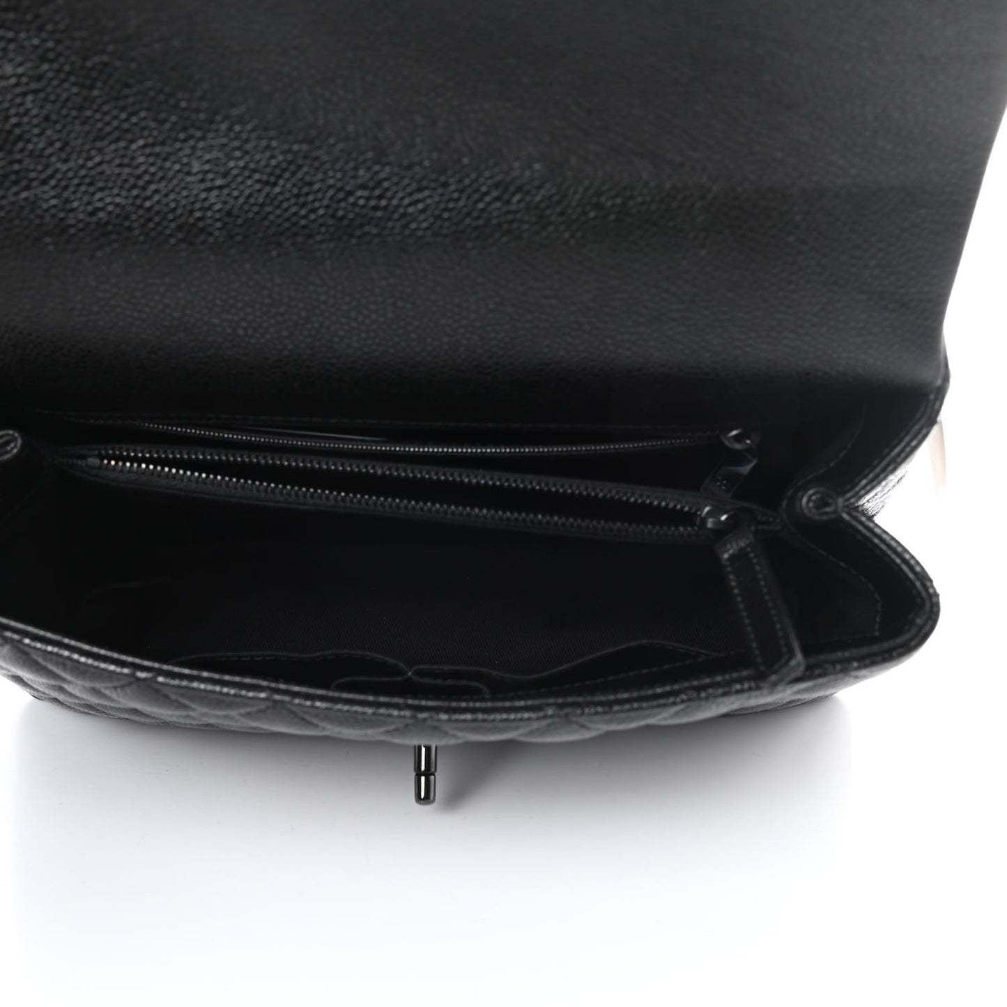 Caviar Quilted Small Coco Handle Flap So Black